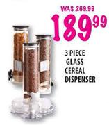 Glass Cereal Dispenser-3 Piece 