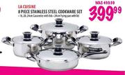 LA Cuisine Stainless Steel Cookware Set-8 Piece
