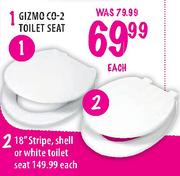 18" Stripe, Shell Or White Toilet Seat-Each