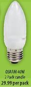 Osram 40W 2 Pack Candle-Per Pack