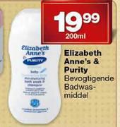 Elizabeth Anne's & Purity Bevogtigende Badwas-Middel-200ml