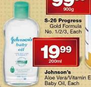 Johnson's Aloe Vera/Vitamin E Baby Oil Each-200ml
