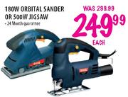 Ryobi Orbital Sander 180W Or Jigsaw 500W-Each