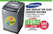 Samsung Metallic Top Load Washing Machine-13kg