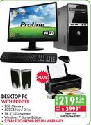 Desktop PC With Printer