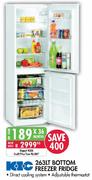 KIC Bottom Freezer Fridge-263lt