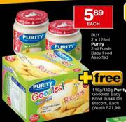 Purity 2nd Foods Baby Food Assorted-2x125ml Each
