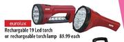 Eurolox Rechargeable 19 Led Torch or Rechargeable Torch Lamp-Each 