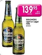 Windhoek Light or Lager NRB-24 x 330ml
