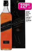 Johnnie Walker Black Label Scotch Whisky-12 x 750ml