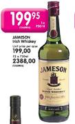 Jameson Irish Whiskey-12 x 750ml