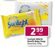 Sunlight Mild & Gentle Baby Soap Assorted-100Gm