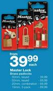 Master Lock Brass Padlocks 20mm,Combination-Each
