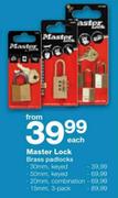 Master Lock Brass Combination Padlocks-20mm 