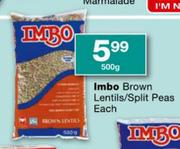 Imbo Lentils/Split Peas-500gm Each