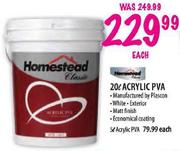 Homestead Acrylic PVA White-5Ltr