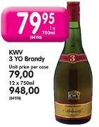 KWV 3 Yo Brandy-12 x 750ml