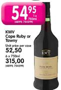 KWV Cape Ruby Or Tawny-Unit Price Per Case