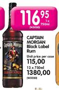 Captain Morgain Black Label Rum-1 x 750ml