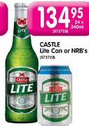 Castle Lite Can Or NRB's-24 x 340ml