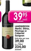 Landskroon Merlot,Shiraz,Pinotage Or Cabernet Sauvignon-6 x 750ml