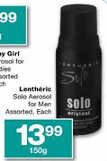 Lentheric Solo Aerosol For Men Assorted-150g Each