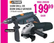 Stramm Drill-550W Or Angle Grinder-850W Each