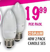 Osram 2 Pack Candle SES-40W
