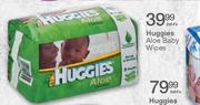 Huggies Aloe Baby Wipes- 2 x 64's