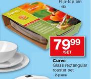 Curve Glass Rectangular Roaster Set Per Set