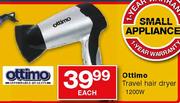 Ottimo Travel Hair Dryer-1200W Each