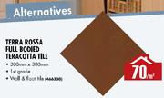 Terra Rossa Full Bodied Teracotta Tile(300mm x 300mm)-Sqm