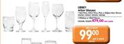 Libbey Arbor Red Wine, White Wine, Flute Or Bedgian Beer Glasses-Per 6's pack