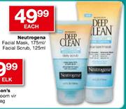 Neutrogena Facial Mask-175ml/Facial Scrub-125ml Each