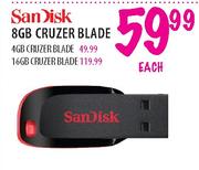 SanDisk 8GB Cruzer Blade-each