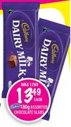 Cadbury Assorted Chocolate Slabs-180gm Each