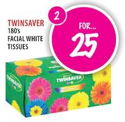 Twinsaver Facial White Tissues-2 x 180's