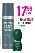 Brut Deodorant-120ml Each