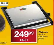 Platinum 4-Slice Sandwich Press-Each