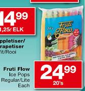 Fruiti Flow Ice Pops Regular/Lite - 20's Each