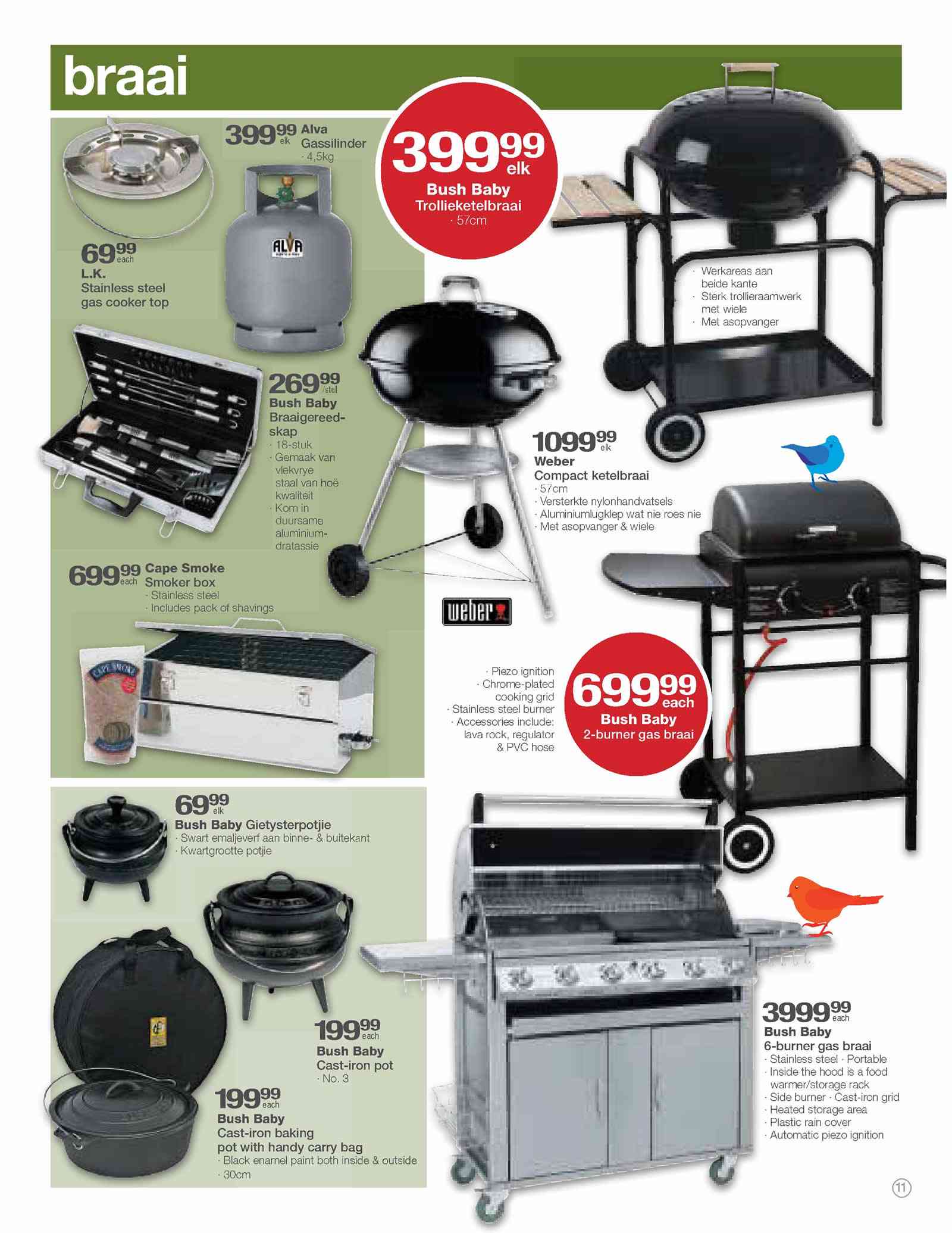 Special Bush Baby 2-Burner Gas Braai Each — www.guzzle.co.za