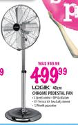 Logik Chrome Padestal Fan - 40cm