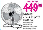Logik Hi-Velocity Floor Fan-45cm