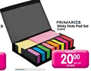Primaries Sticky Note Pad Set-per set
