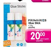 Primaries Glue Stick 36g-per 2 pack