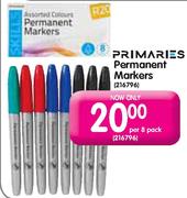 Primaries Permanent Markers-per 8 pack