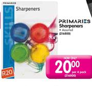 Primaries Sharpeners Assorted-per 4 pack