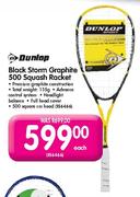 Dunlop Black Storm Graphite 50D Squash Racket Each