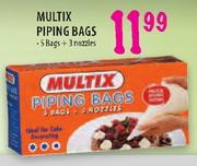 Multix Piping Bags - 5 Bags + 3 Nozzles