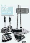 Black & White Cleaning Dustpan & Brush-Each